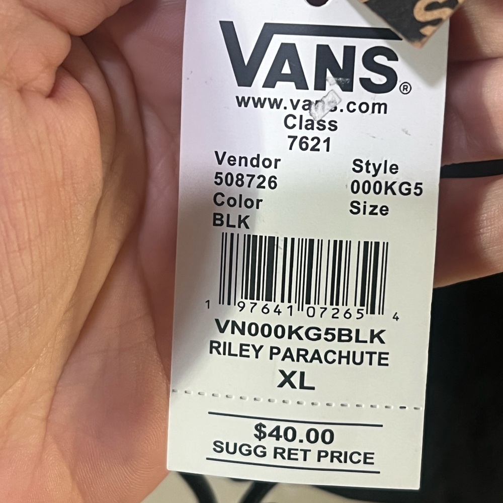 VANS Riley Parachute Nylon Bungee Cord Strapless Crop Tube Top Black XL NWT - Picture 6 of 8